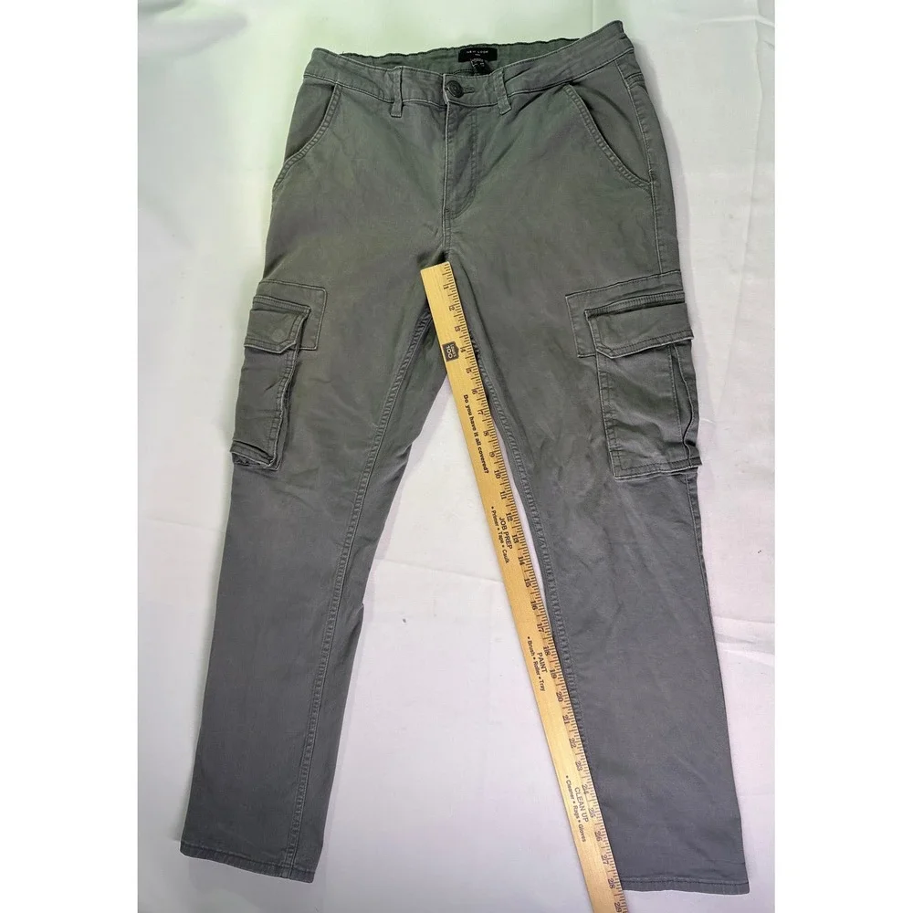 New Look Men Grey Cargo‎ Pants Streetwear Retro Y2K Slim Utility Trousers 32R
